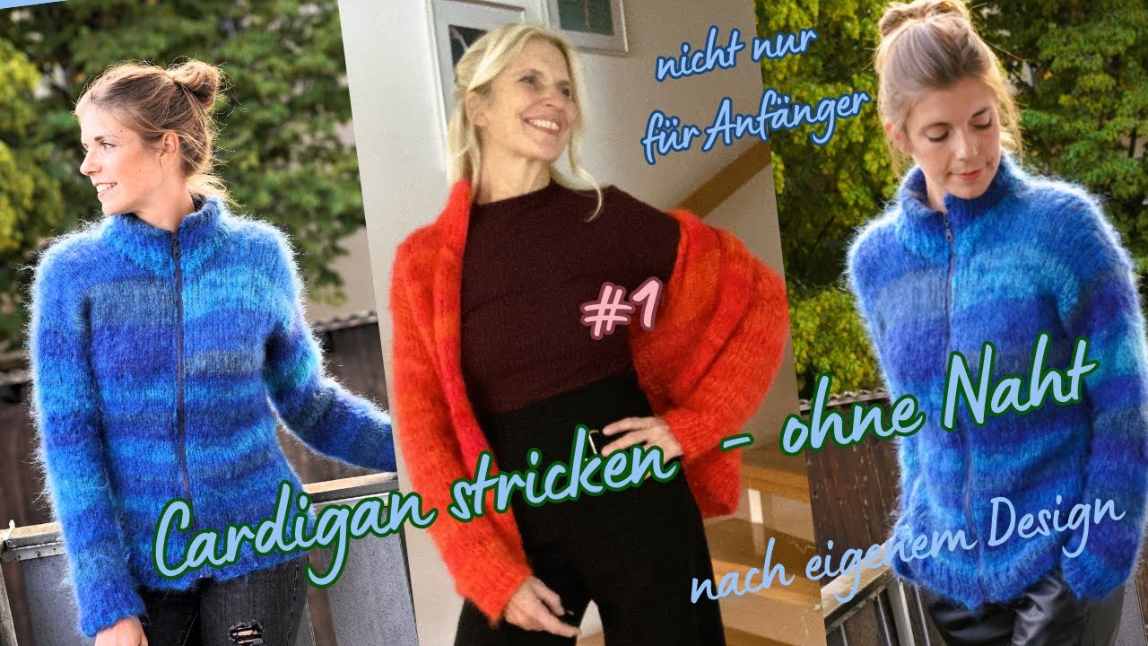 Jacke COZY stricken für Anfänger-Plus mit Zipper – Top down – nahtlos stricken, sehr einfach #1