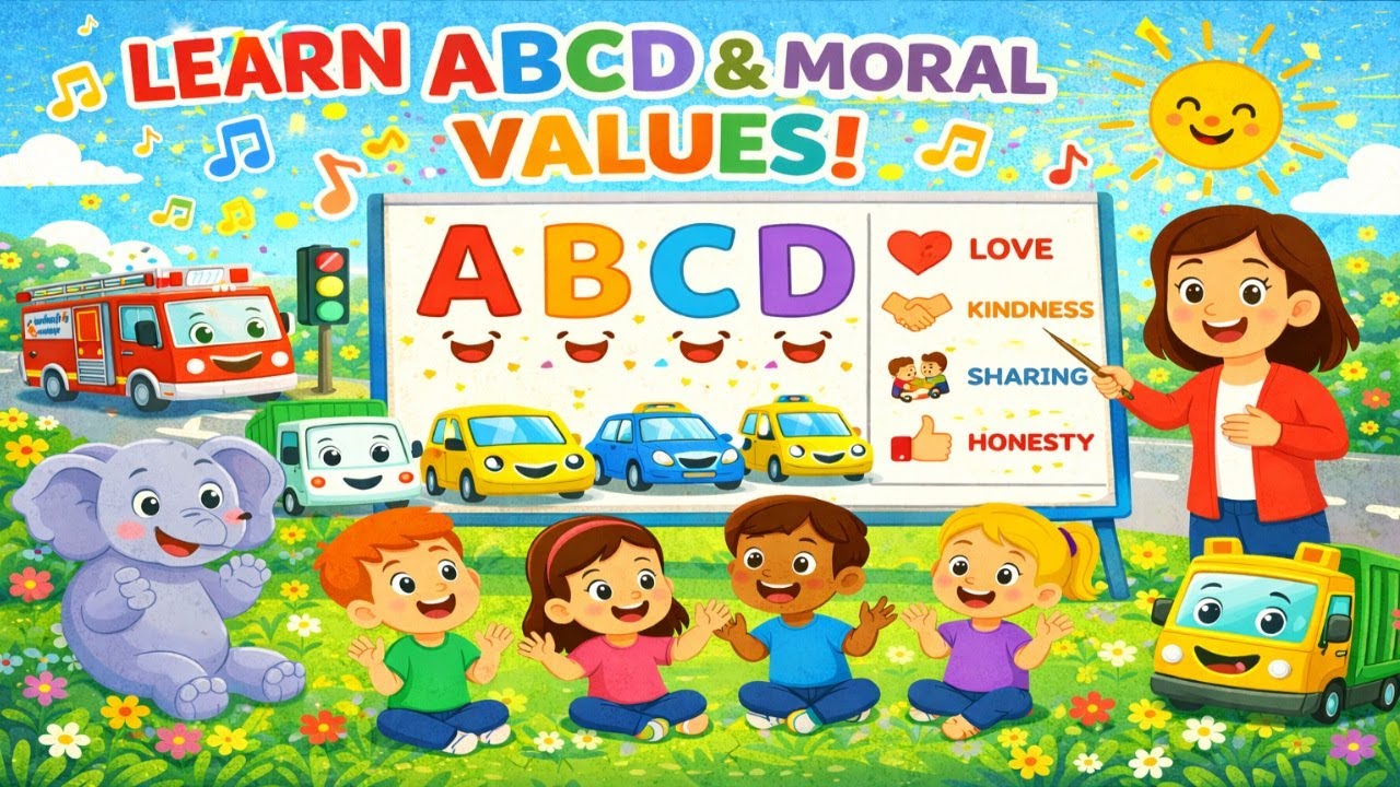 Песенка "ABCD" + "Колеса на автобусе" | Учим алфавит и хорошие манеры | Детские песенки 