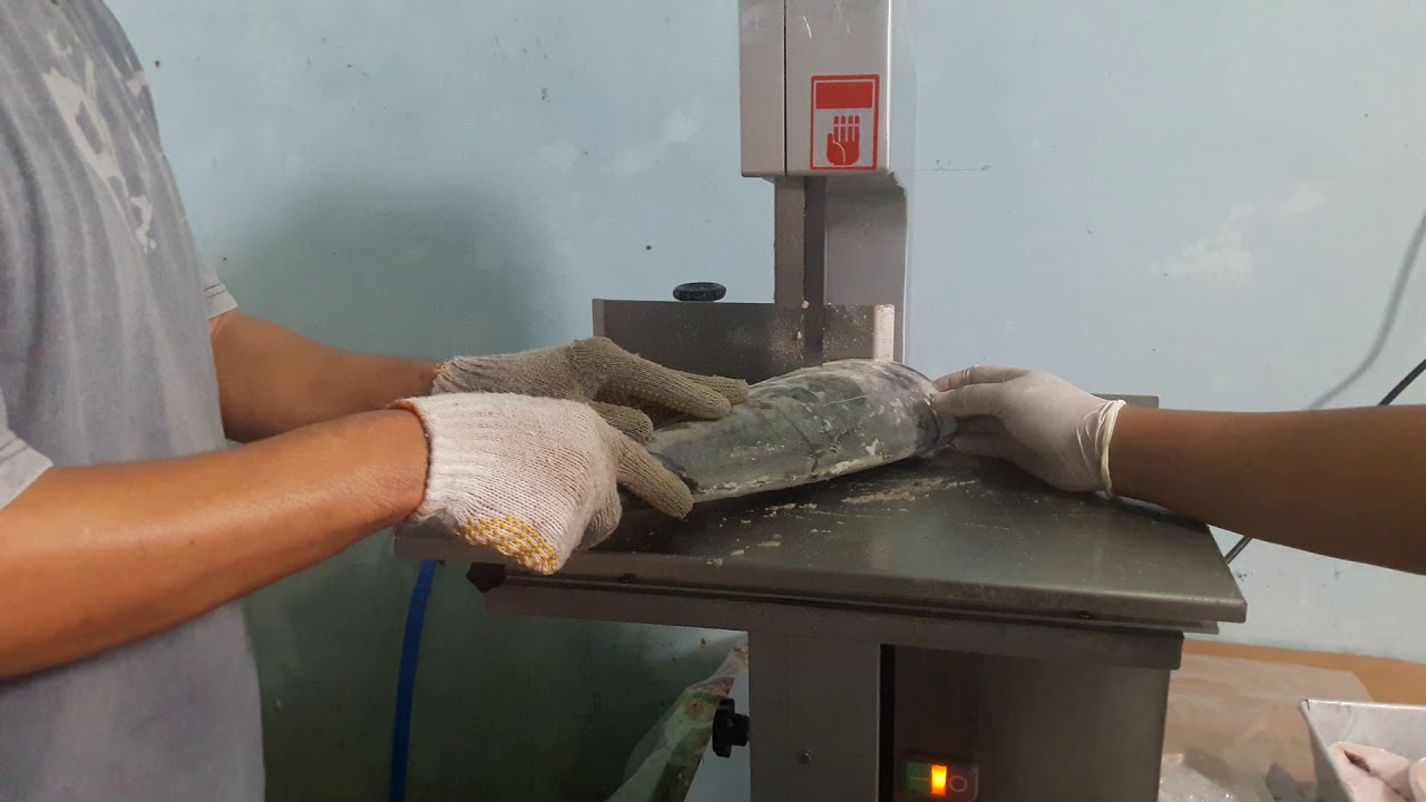 Process of Cutting Frozen Fish in Cold Storage of TPI Manggar, East Balikpapan