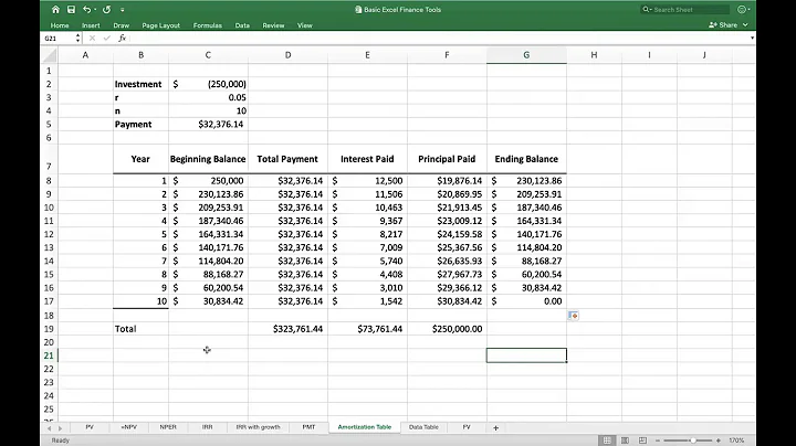 Very Simple Amortization Table in Excel