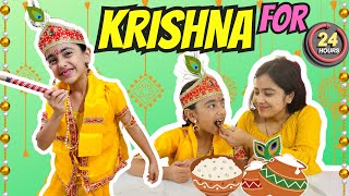 Living Like KRISHNA🦚😍| 24 HOURS CHALLENGE | Janmashtami Special | Krishna Janmashtami Vlog |