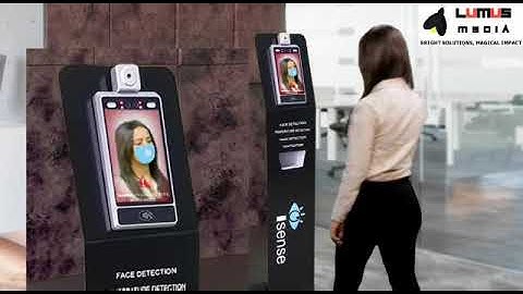 I-Sense Kiosk with temperature detection & automatic sanitizer.