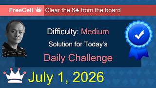 Microsoft Solitaire Collection: FreeCell - Medium - July 1, 2026 screenshot 5