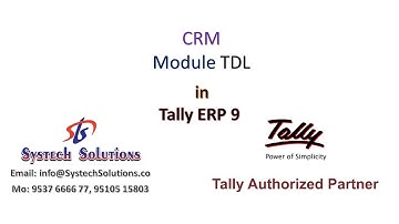Tally CRM Module TDL || CRM Module in Tally || CRM Management In Tally || WhatsApp Now: 9537 6666 77