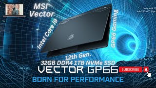 MSI Vector GP66 Gaming Intel Core i9-12900H GeForce RTX 3070 Ti  360Hz 12th Gen 32GB DDR4 1TB