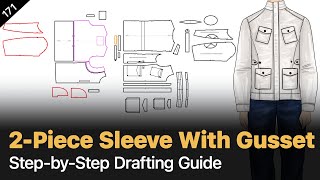 Men’s Jacket Pattern Drafting: Sleeves, Collar, Lining & Facing [Pattern Making Tutorial]