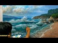 CARA MENGGAMBAR - MELUKIS PEMANDANGAN LAUT & PANTAI / HOW TO DRAW SEA AND BEACH SCENERY BY DANDAN SA