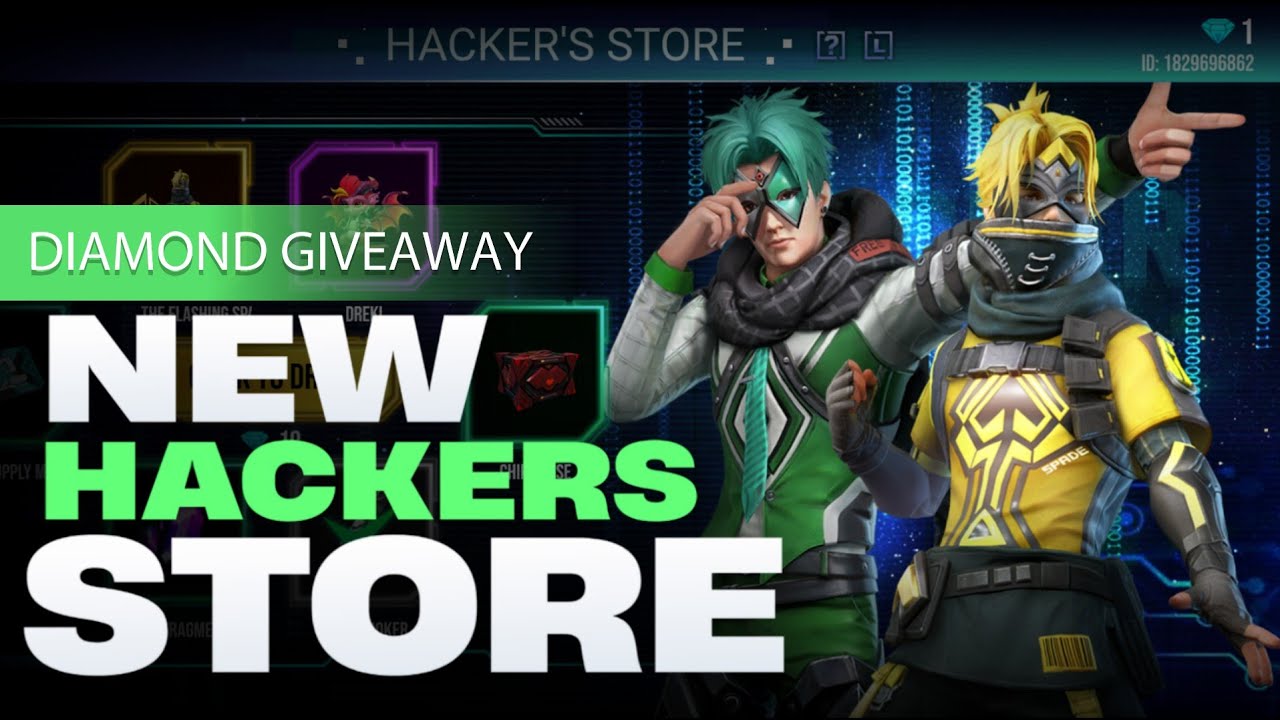 FREE FIRE NEW HACKERS STORE EVENT OPENING 1000 DIAMOND SPIN WITH 