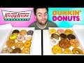 DUNKIN' DONUTS vs. KRISPY KREME - Fast Food Doughnuts Taste Test!