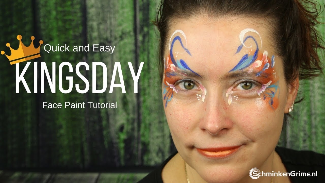 Kingsday Mask | Quick Face Paint Tutorial | 2 Minute Face - YouTube