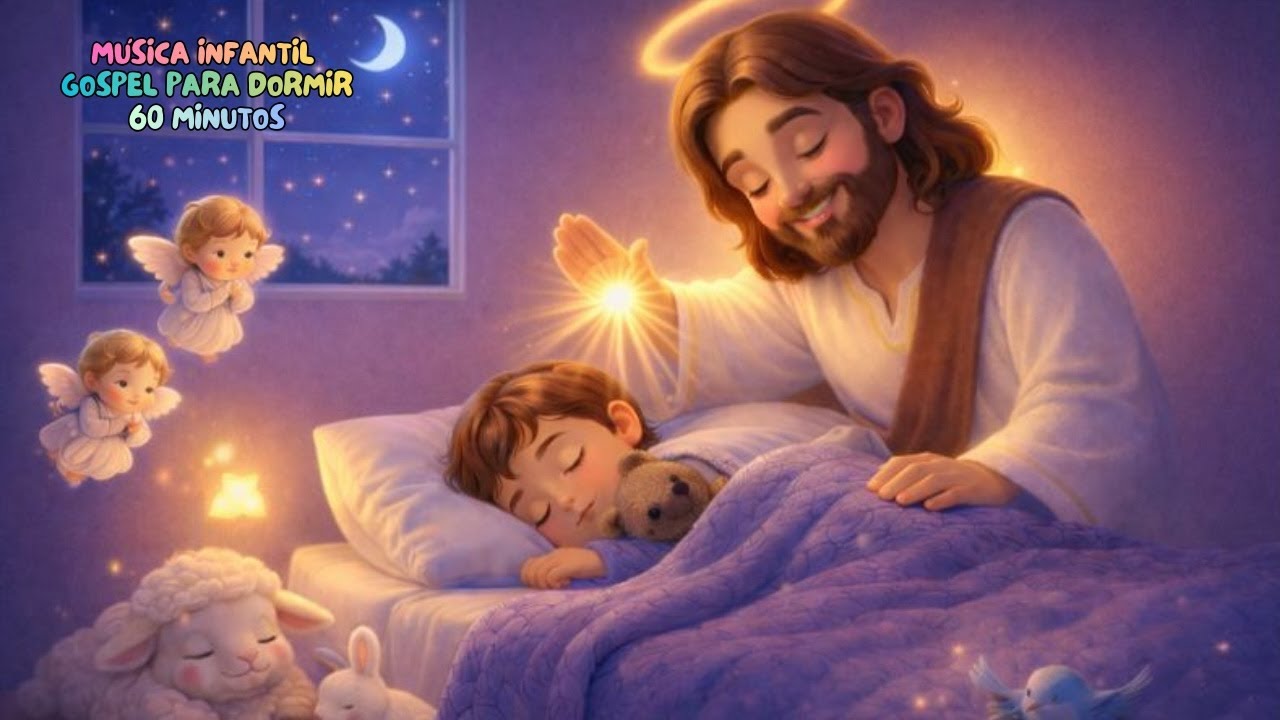 60 Minutos de Música Infantil Gospel Para Dormir com Jesus | Canção de Ninar Cristã | Oração