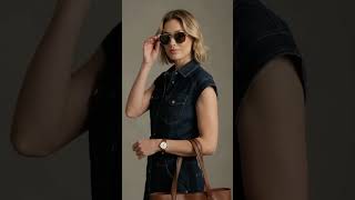 How to Style a Denim Dress Elegantly | Timeless Fashion Ove #colorcombinations #fashionover40