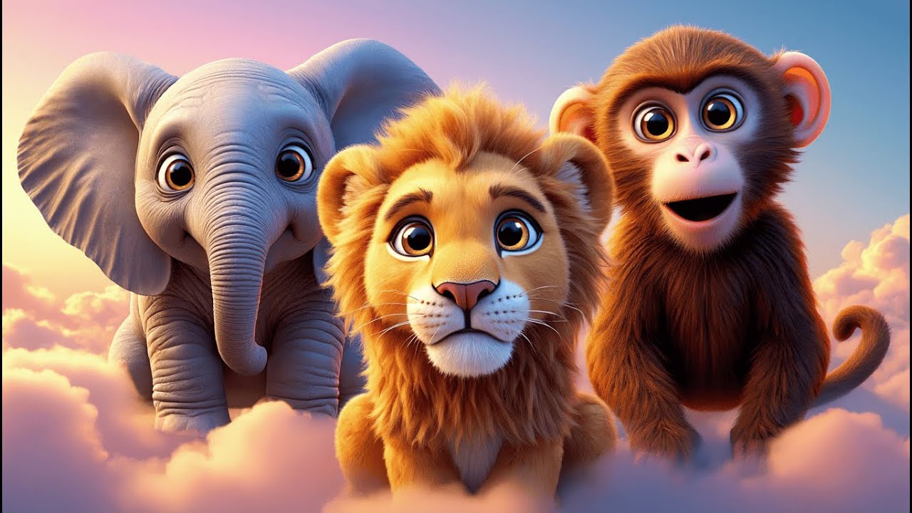 “Cute Animal Friends Go on an Amazing Adventure 🦁🐘🐒”