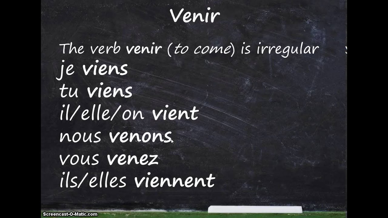 the present tense of the verb venir - YouTube