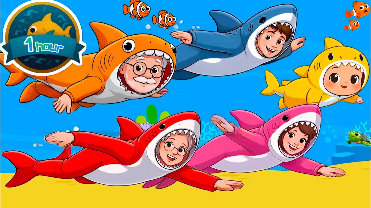 Baby Shark Doo Doo Doo 1 hour | +Compilation | Songs for Kids with Momonico