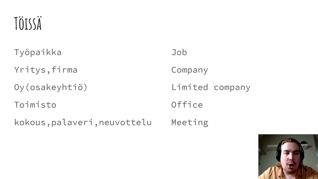 Work Related Words And Phrases In Finnish