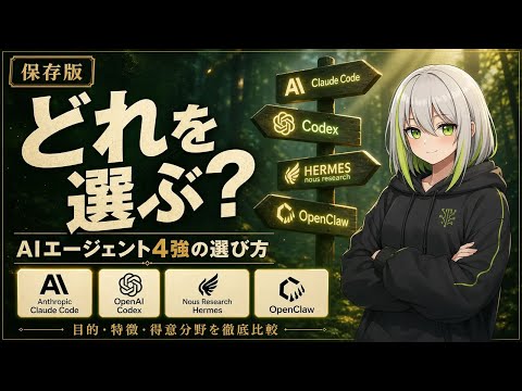 AIエージェント四強時代 ― Hermes・Claude Code・Codex・OpenClaw を一気読み