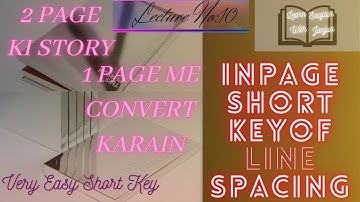 Inpage me line space kese kam Ziada kry|How to Increase And Decrease Line Space In inpage #inpage