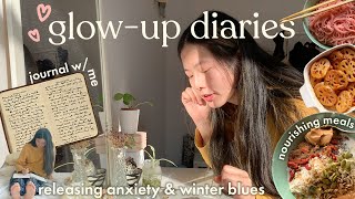 GLOW-UP DIARIES releasing anxiety, self-care, journaling & cooking nourishing vegan mealsmtl vlog