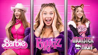 Barbie vs Bratz vs Monster High in Jail! Dolls Beauty Challenge