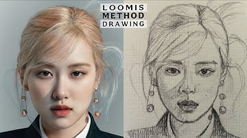 How to draw Rose Blackpink realistic step by step - Loomis method drawing