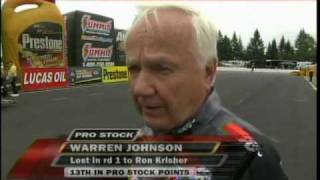 Ron Kirsher Warren Johnsons Temper Flares Up Safety Pro Stock Round 1 Eliminations Northwest  Nationals Seattle 2010
