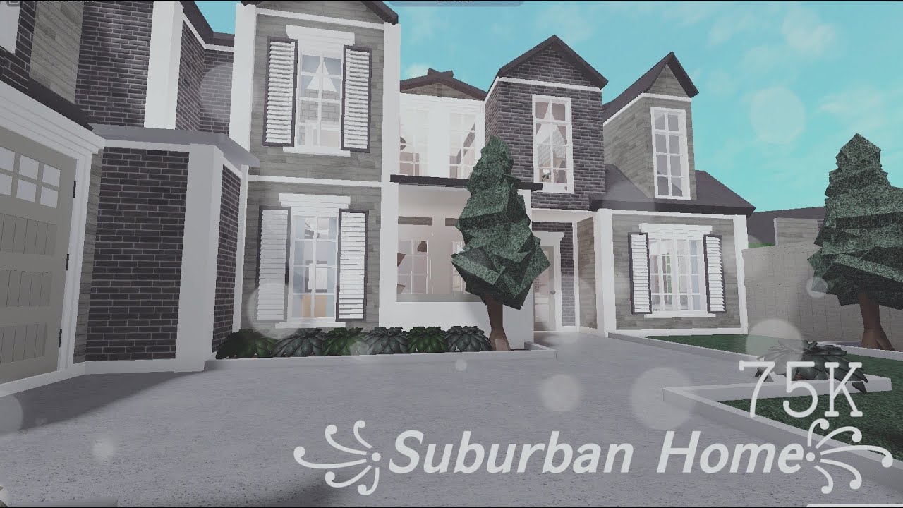 Suburban Home (75K) : Roblox Bloxburg - YouTube