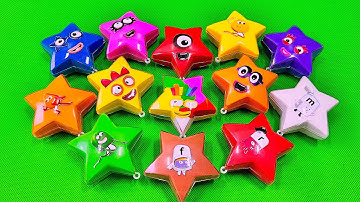 Colourblocks Stars Shapes  Looking Numberblocks with Rainbow CLAY Coloring! Satisfying ASMR Video