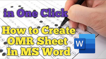 How to create OMR Sheet in MS Word - Satya Kasaudhan