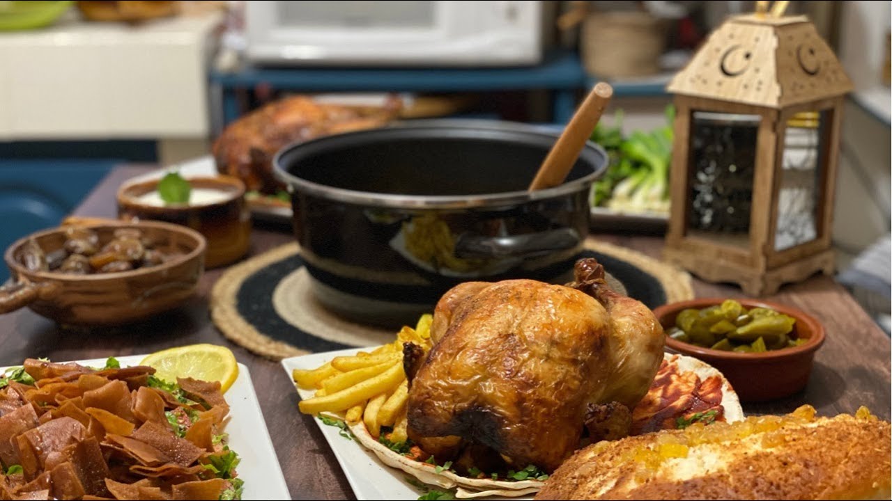 #روتين /سفرة رمضان 🌙 دجاج مشوي بنكهة الذكريات😋 ثومية بدون بيض أو نشاء