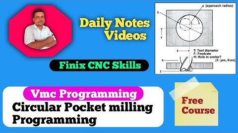 Circular Pocket Milling Program|Vmc Programming || Fanuc control || Programming Tutorial| #2d#cnc