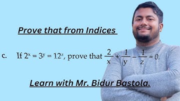 If 2^x = 3^y = 12^z then prove that: 2/x + 1/y - 1/z = 0.