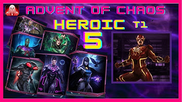 INJUSTICE 2 MOBILE  - HEROIC 5 - T1 - RAVEN (ADVENT OF CHAOS Solo Raid)  vs BOSS THE FLASH