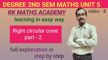Problems on Right circular cone || cones || RK MATHS ACADEMY