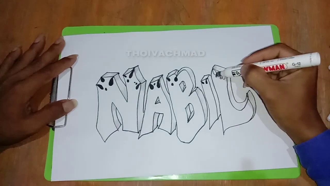 Cara membuat tulisan graffiti/ tulisan keren 