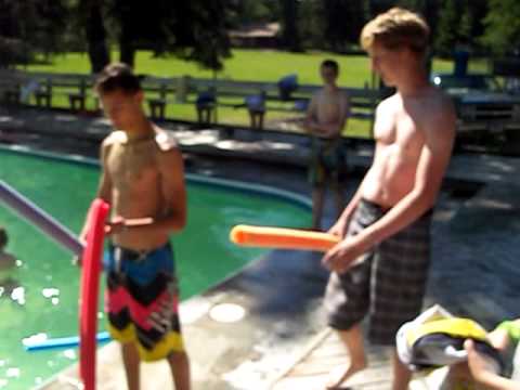 Tanner and carson's pool noodle fight :)