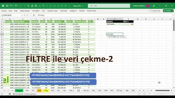 Excel 1 Dakika - FİLTRE ile veri çekme -2