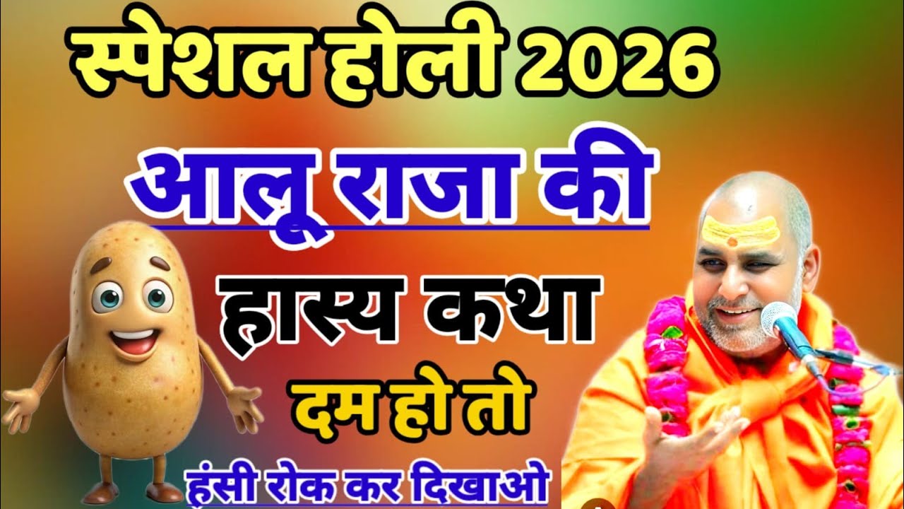 स्पेशल होली 2026 आलू राजा की हास्य कथा दम हो तो हंसी रोक कर दिखाओ#live #rajnishvyasjimaharaj 
