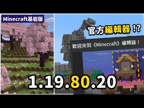 MCPE(BE) | 基岩版1.19.80.20更新介紹！電腦基岩版專屬的全新編輯器！？