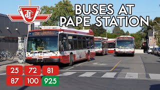 TTC Buses at Pape Station
