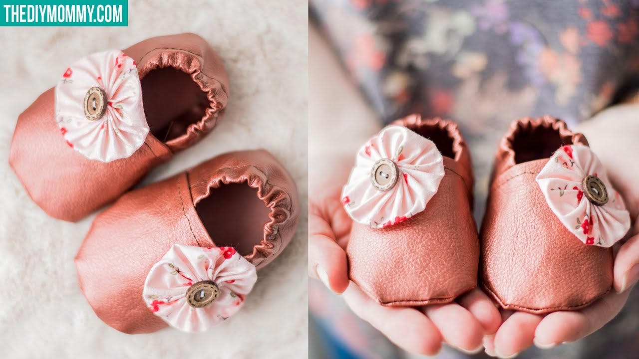 HOW TO SEW FAUX LEATHER BABY SLIPPERS 