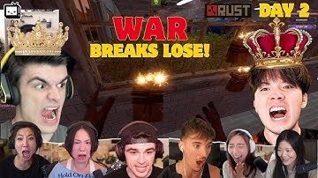 War Breaks Lose on the Golden Crest Kingdom Best of Rust Kingdoms Day2 ft Masayoshi xQc Fuslie &More