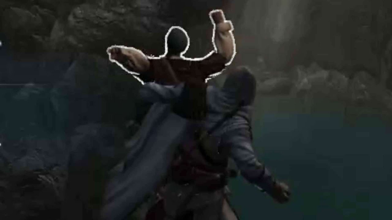 Assassin's Creed | Kicking an unaware enemy of the ledge