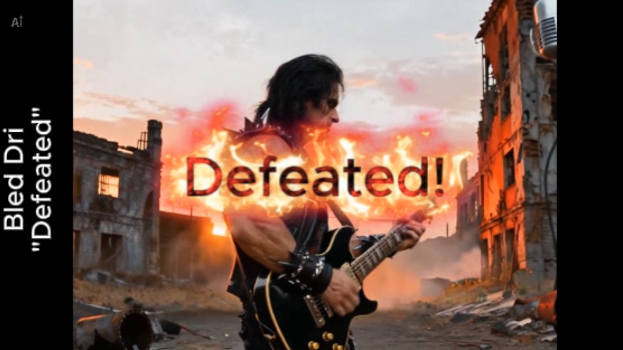 Bled Dri -Defeated (lyric video) Hard rock blues heavy metal groove riffs music video.