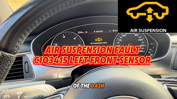Audi A6 air suspension fault, C103415 left front sensor control system, C10C800 function shut-off