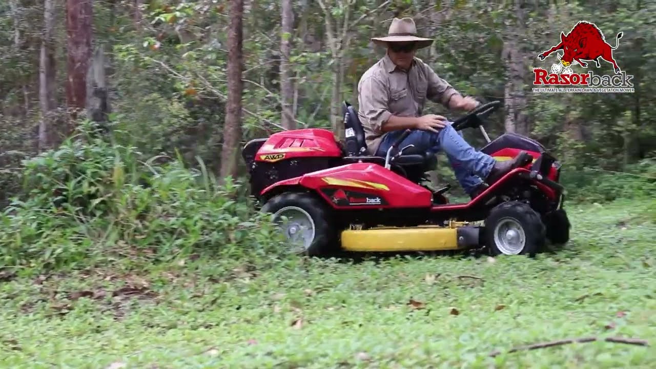 Razorback 4WD mower demonstration in Australian bushland