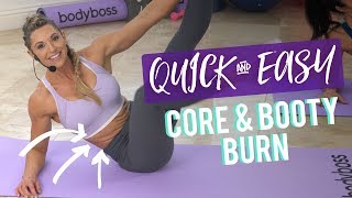Core & Booty Quickie by Kim Lyons | 10 minute At-Home Circuit, No Equipment Needed