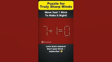 Logic Puzzle: Move 1 Stick to Fix the Equation! 🧩