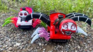 Merakit dan Unboxing Mainan Kereta Api Laba laba, Thomas exe, Gear Train, Choo choo Charles - ASMR