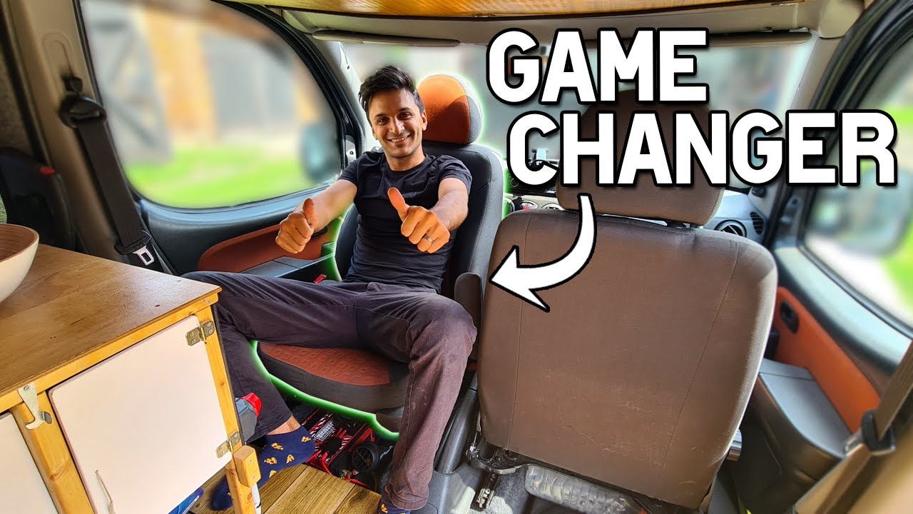 Space-hacking our micro camper! (Fiat Doblo swivel seat)